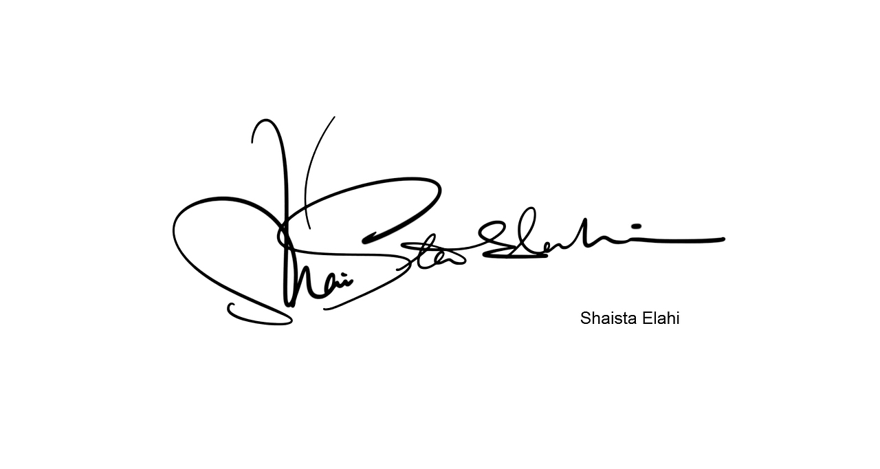英文签名设计案例丨Shaista Elahi近百种签名设计方案