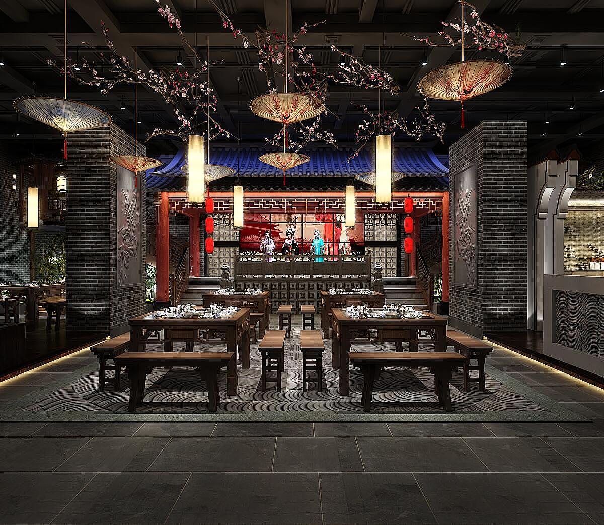 成都火锅店设计|中式火锅店装修公司【潮辣火锅店】