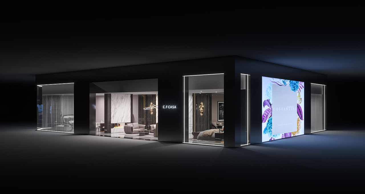 轻奢家具展厅效果展示|空间|家装设计|意凡表现 - 原创作品 - 站酷