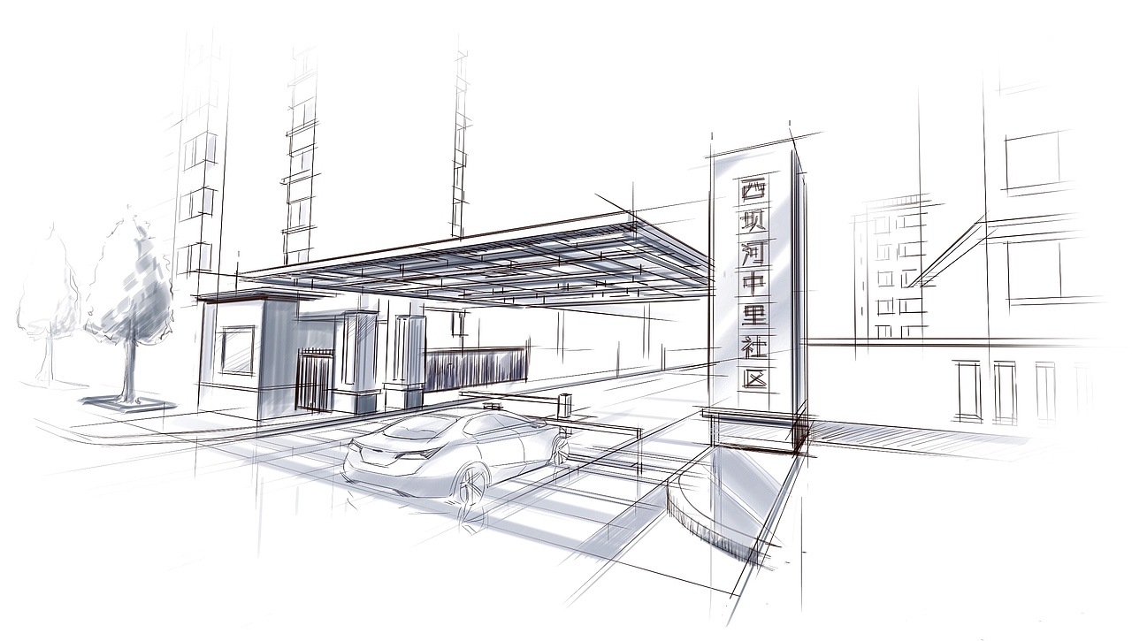 社区门头草图|空间|建筑设计|birch88 - 原创作品 - 站酷 (zcool)