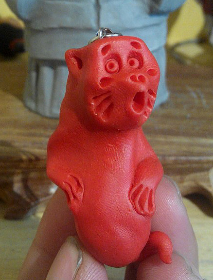 塑新斋潘纪坤传统手工彩塑手捏泥猴