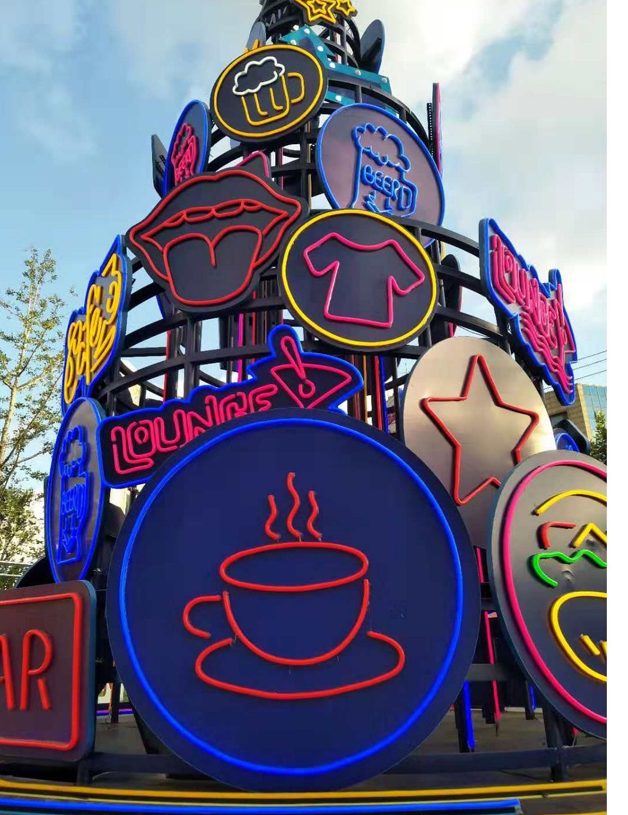 柔性led字母霓虹灯发光防水大型户外灯饰画|空间|商业空间设计|中玥景