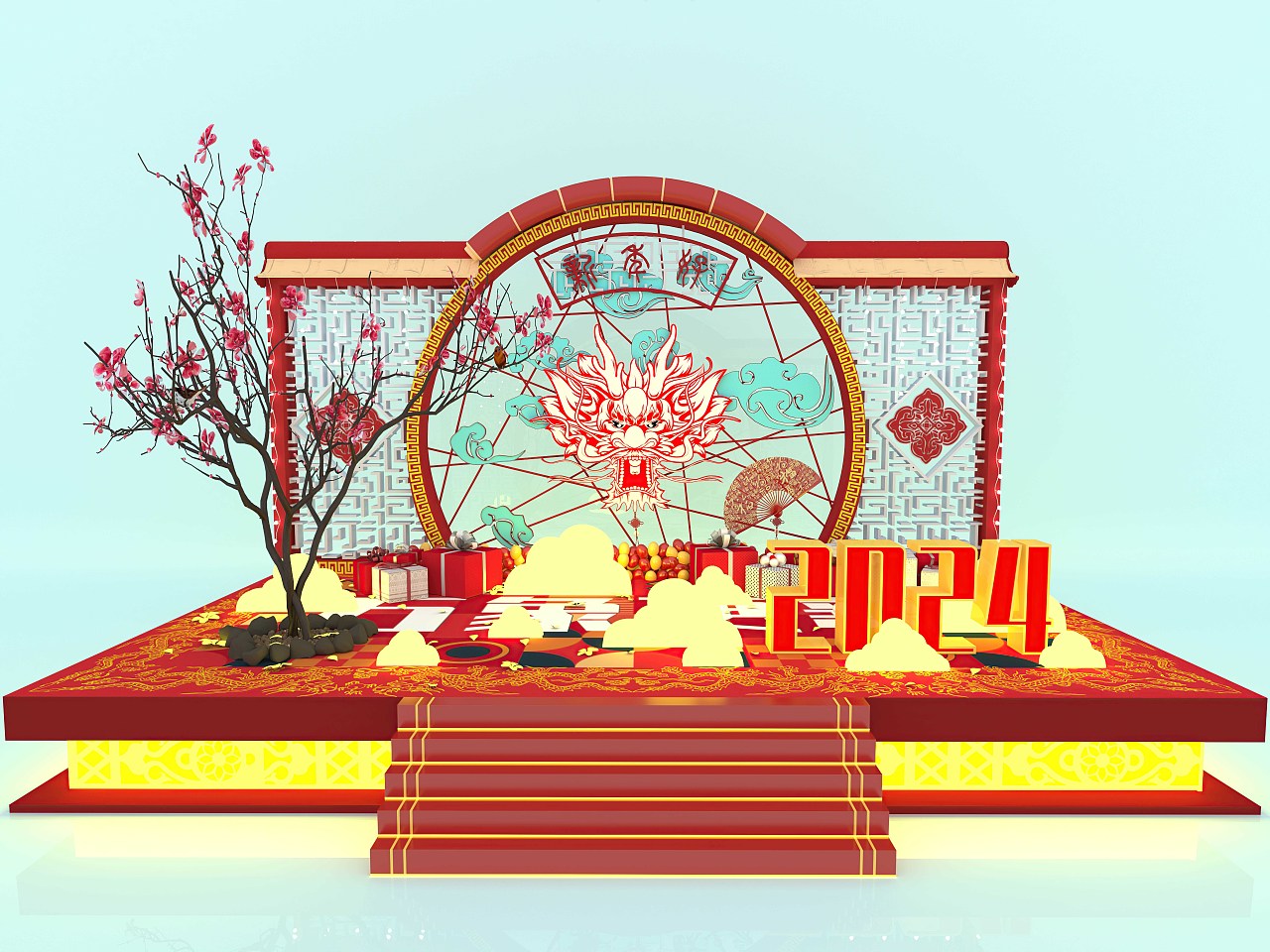 龙年美陈（图ZMzM4Mzc2MjQw） - 其他三维 - 站酷设计师钯訫整理恏原创素材 - 站酷ZCOOL