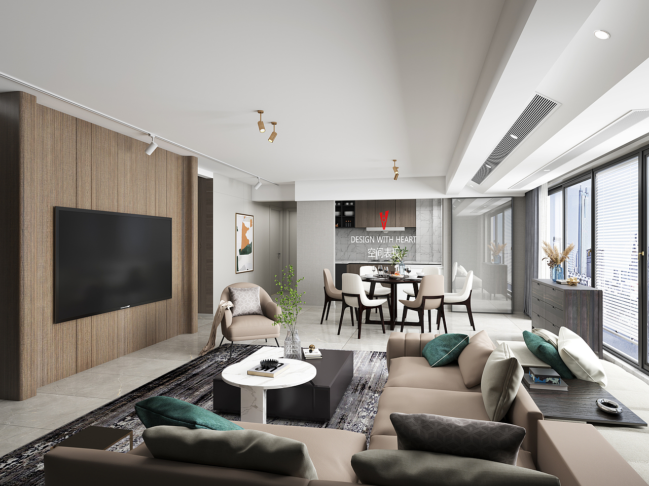 v8空间表现|日系简约工装客厅赏析