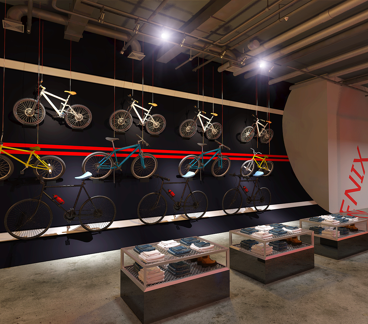 凤凰牌自行车综合体验店设计