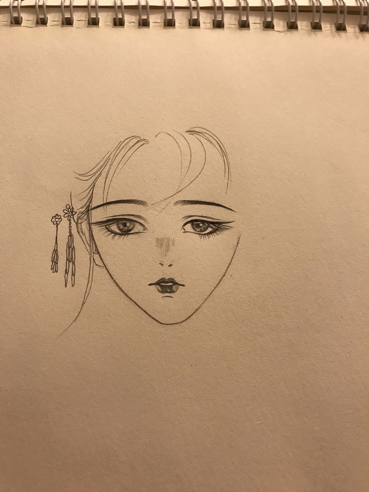 古风插画铅笔稿~手绘步骤图