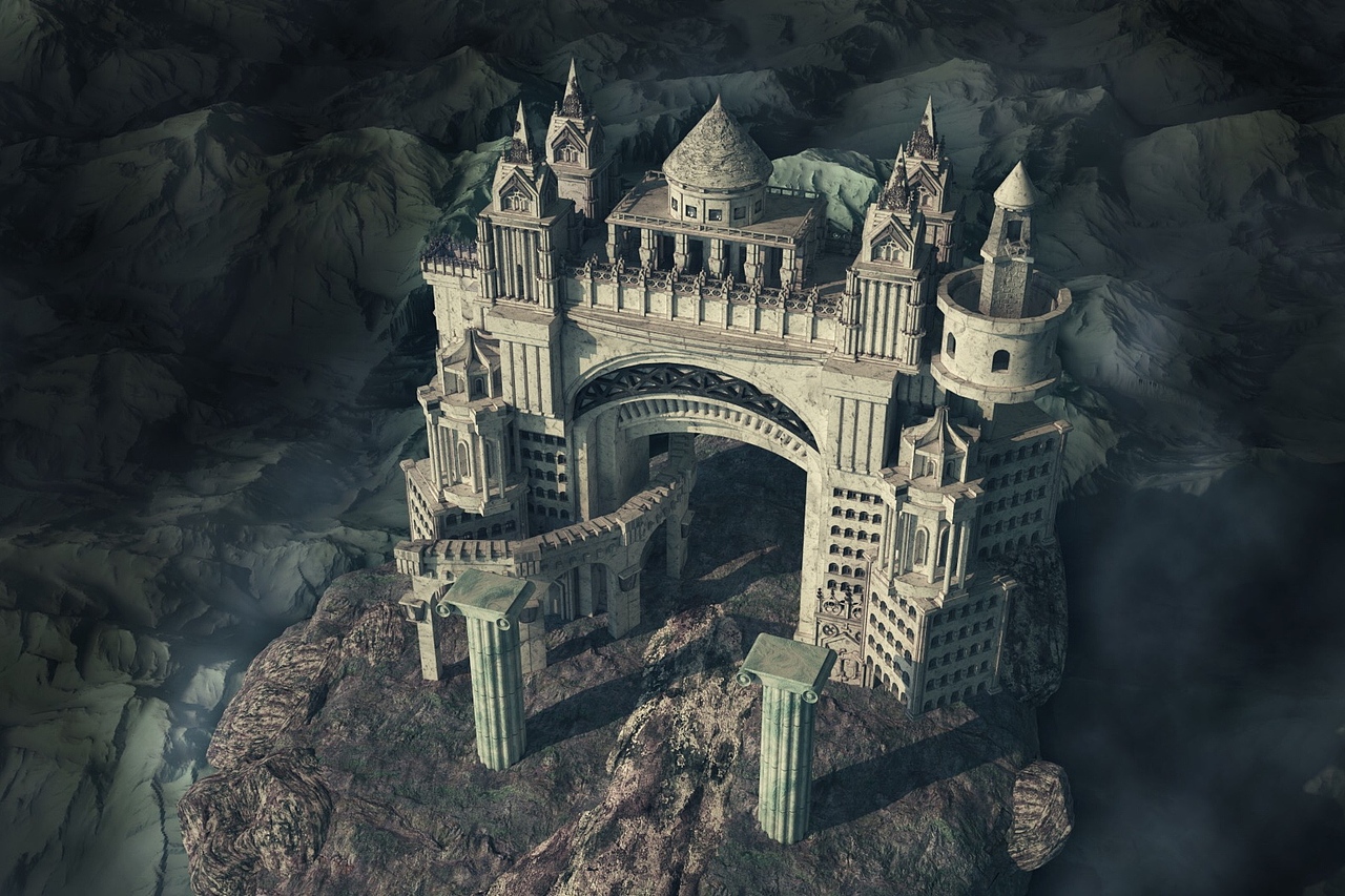 c4d作品悬崖城堡（图ZMjIzMjg4ODAw） - 建筑/空间 - 站酷设计师胡椒喷雾原创素材 - 站酷ZCOOL