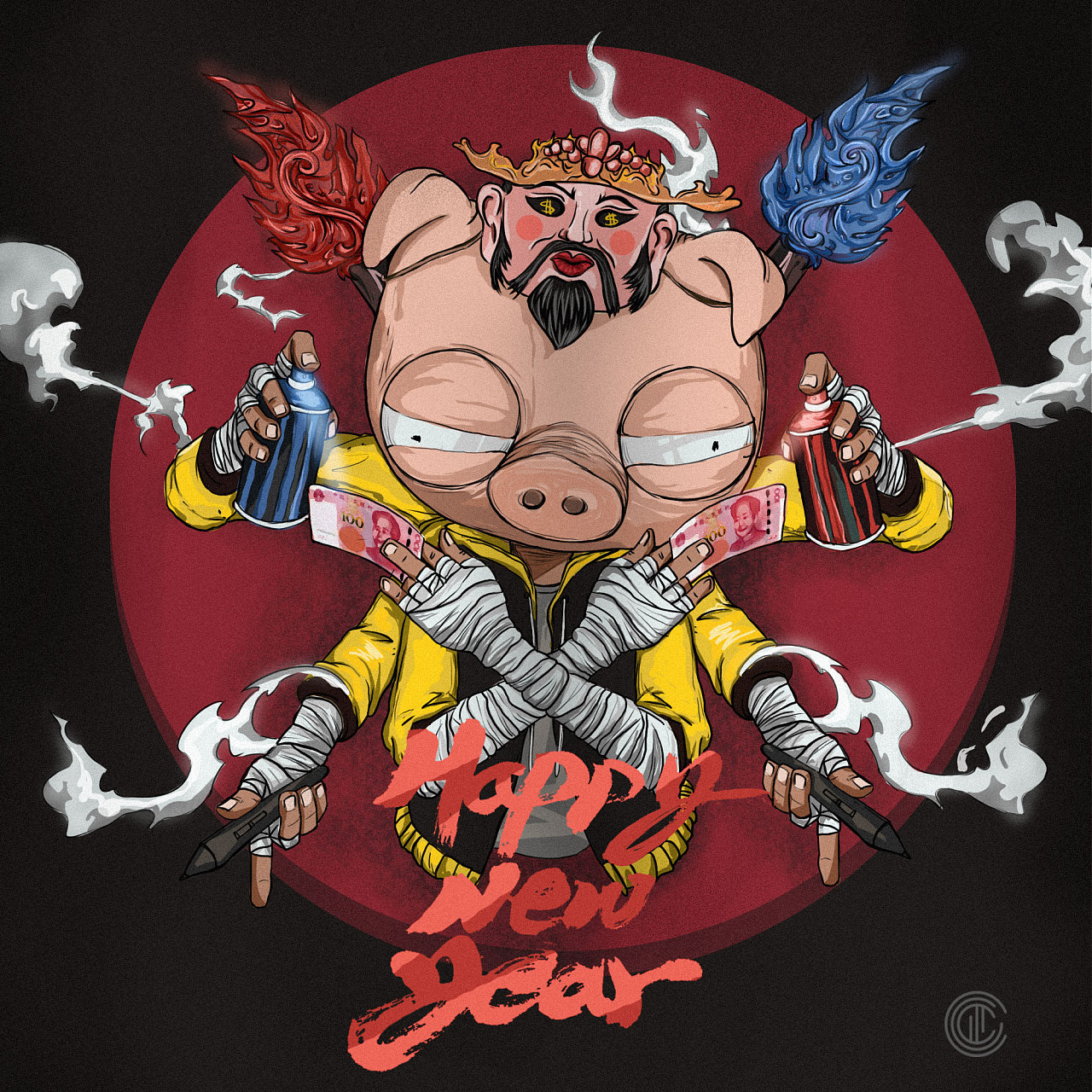 年猪|插画|艺术插画|ka水獭 - 原创作品 - 站酷 (zcool)