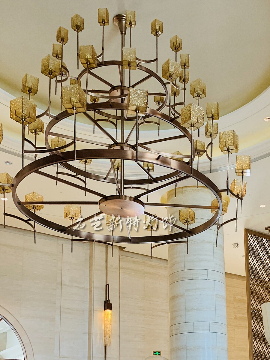 酒店大堂美式吊灯定制名艺新特灯饰