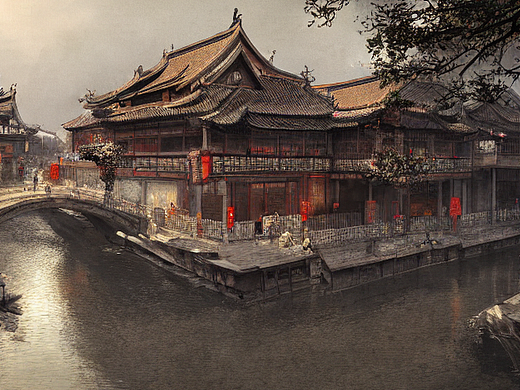 #AI创作实验室#江南小镇