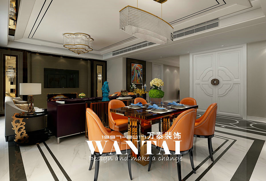 泰安装修公司—泰安印象泰山150平港式装修效果图案例