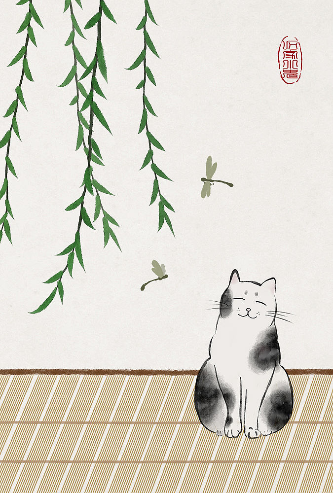 猫咪古风插画（图ZMTc0MTc1NTgw） - 创作习作 - 站酷设计师石家小鬼原创素材 - 站酷ZCOOL