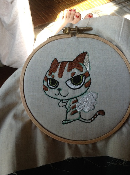 绣在某毛毯上的猫猫（图ZMjE1OTA3MzY=） - other handicraft - 站酷设计师0_0hajime原创素材 - 站酷ZCOOL