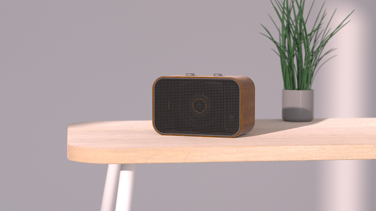 便携音箱产品渲染-光影