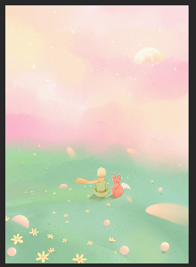 《小王子与狐狸》插画（图ZMjEyNjIyNzA0） - 商业插画 - 站酷设计师Ego白糖原创素材 - 站酷ZCOOL