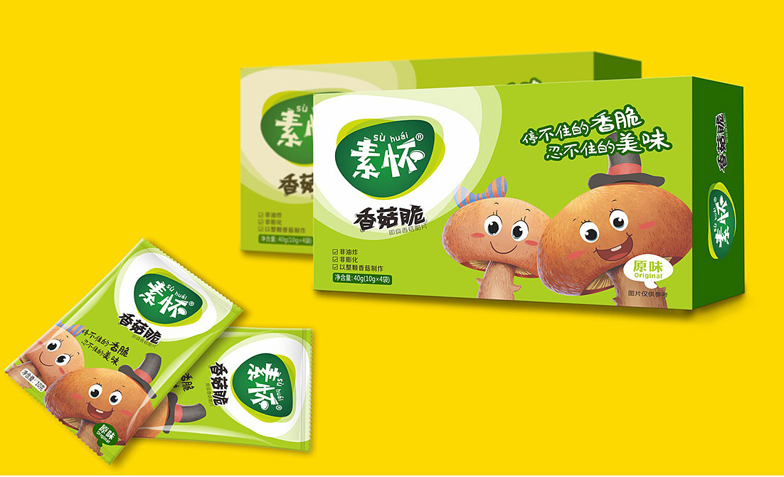 香菇脆 休闲零食 LOGO设计 包装设计