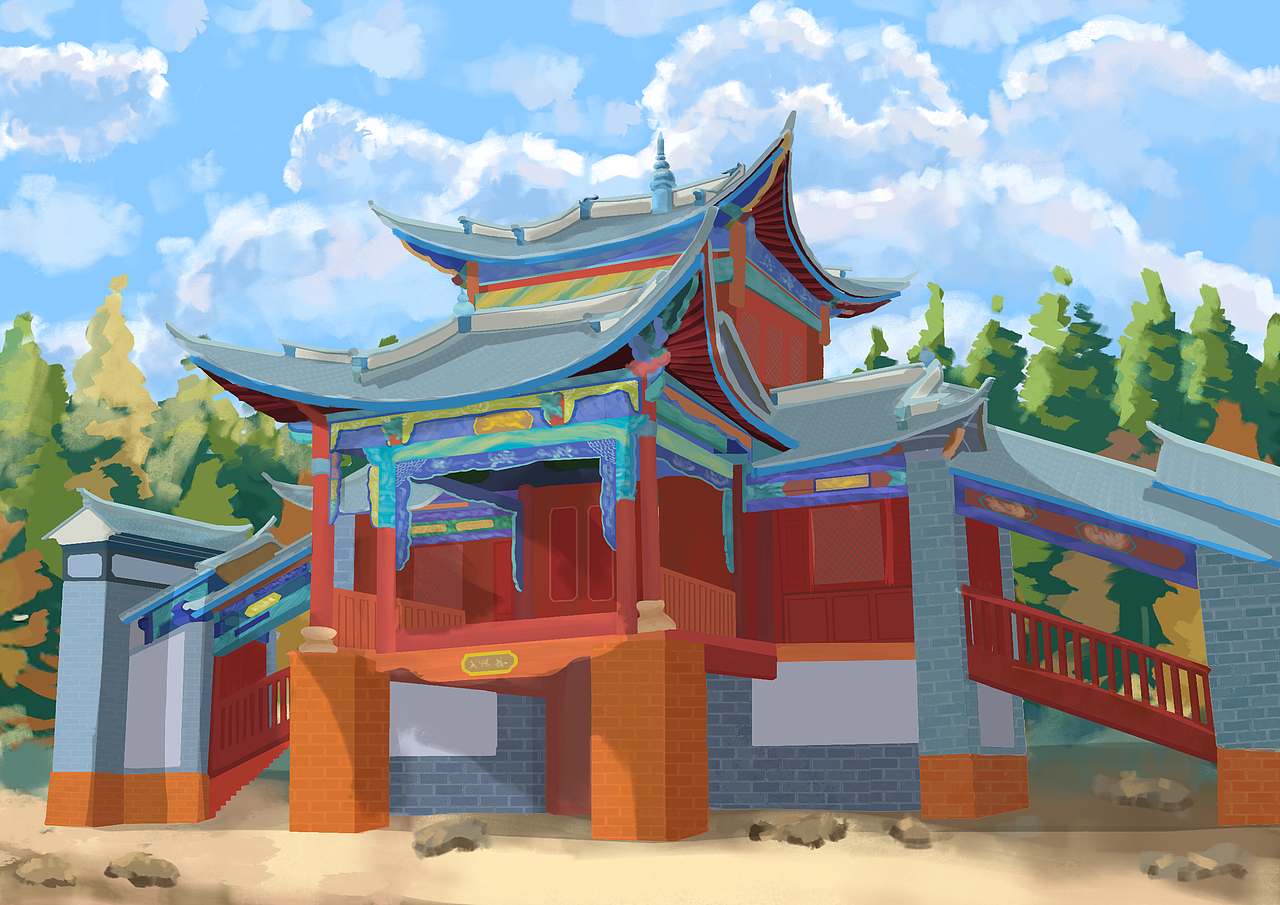 云南魁星阁（图ZMzU5OTQzOTY0） - 艺术插画 - 站酷设计师夕月一只原创素材 - 站酷ZCOOL