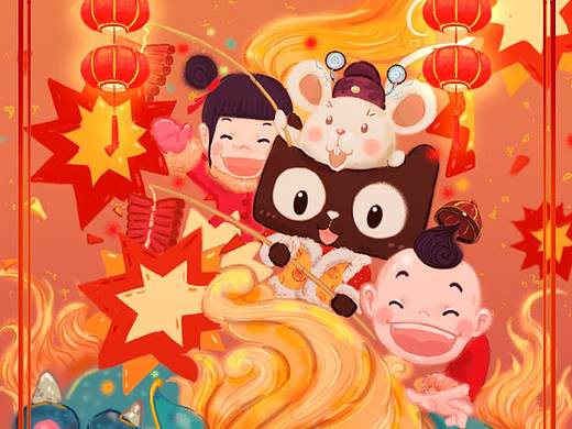 天猫商图——除夕（个人主页-ZNDcwOTkwMDg=） - 商业插画 - 站酷设计师断手燁原创素材 - 站酷ZCOOL