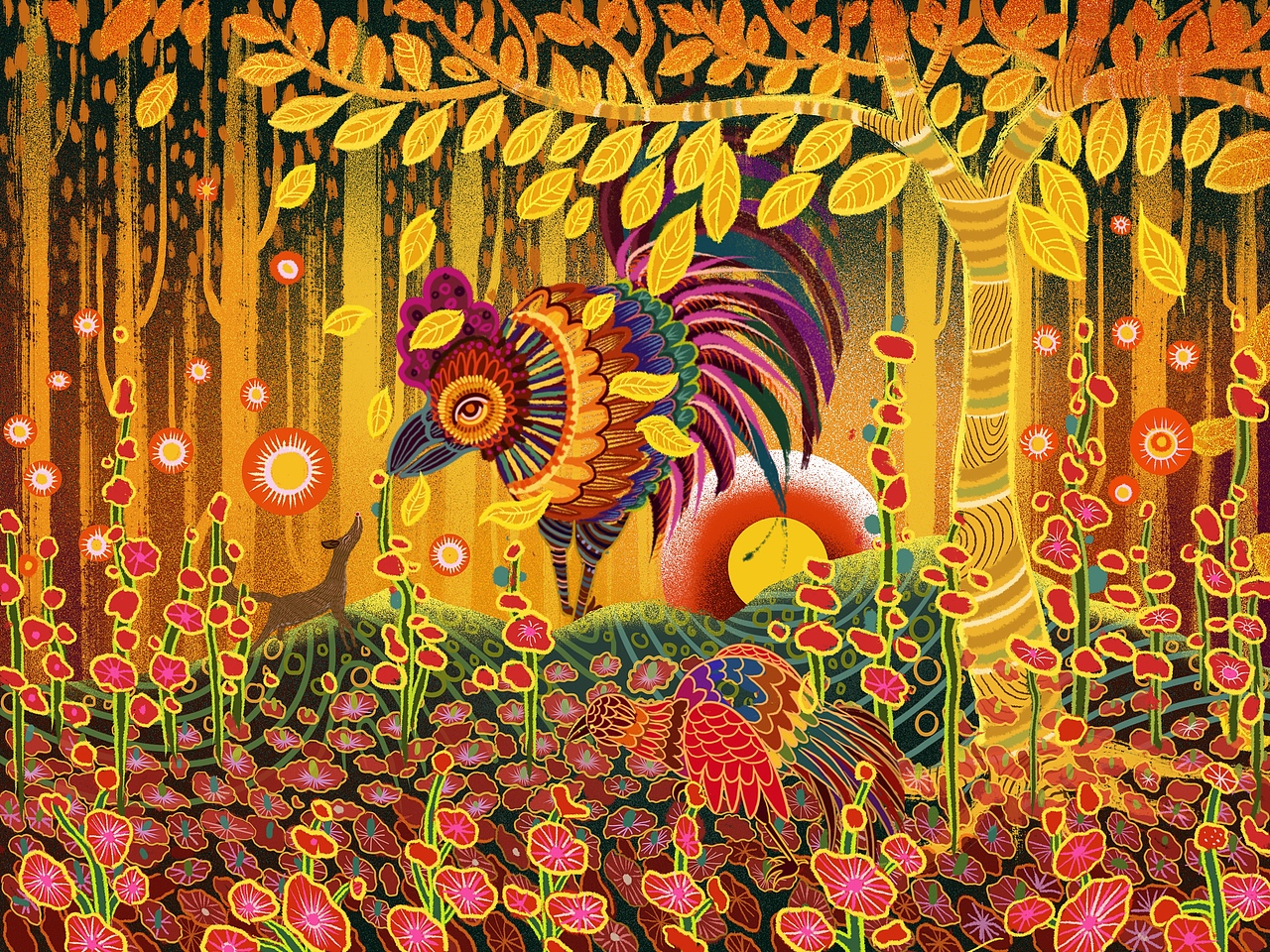 秋日物语1（图ZMjY4NDgxNzU2） - 艺术插画 - 站酷设计师堂吉柯德骑士团原创素材 - 站酷ZCOOL