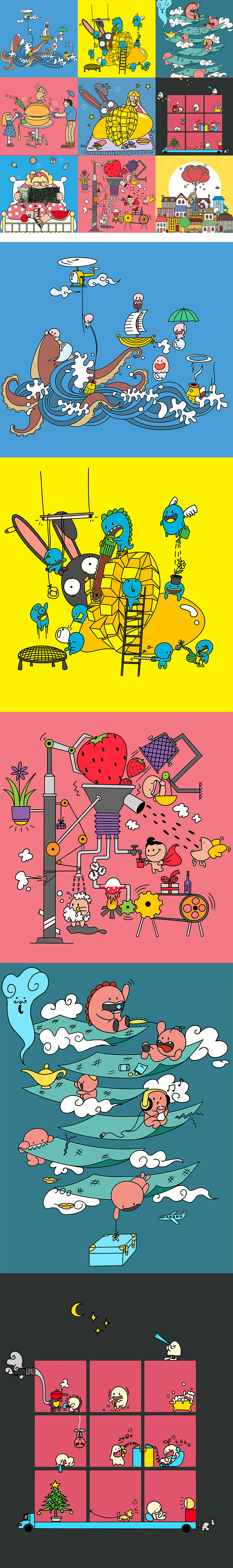 系列插画（图ZNjk2MDcyMzY=） - 商业插画 - 站酷设计师卤僧原创素材 - 站酷ZCOOL