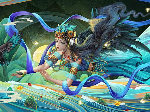 《山海经之女神赋》-精卫-长卷故事型