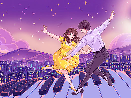 爱乐之城（个人主页-ZNjI4ODg4MDQ=） - 商业插画 - 站酷设计师夜猫十页原创素材 - 站酷ZCOOL