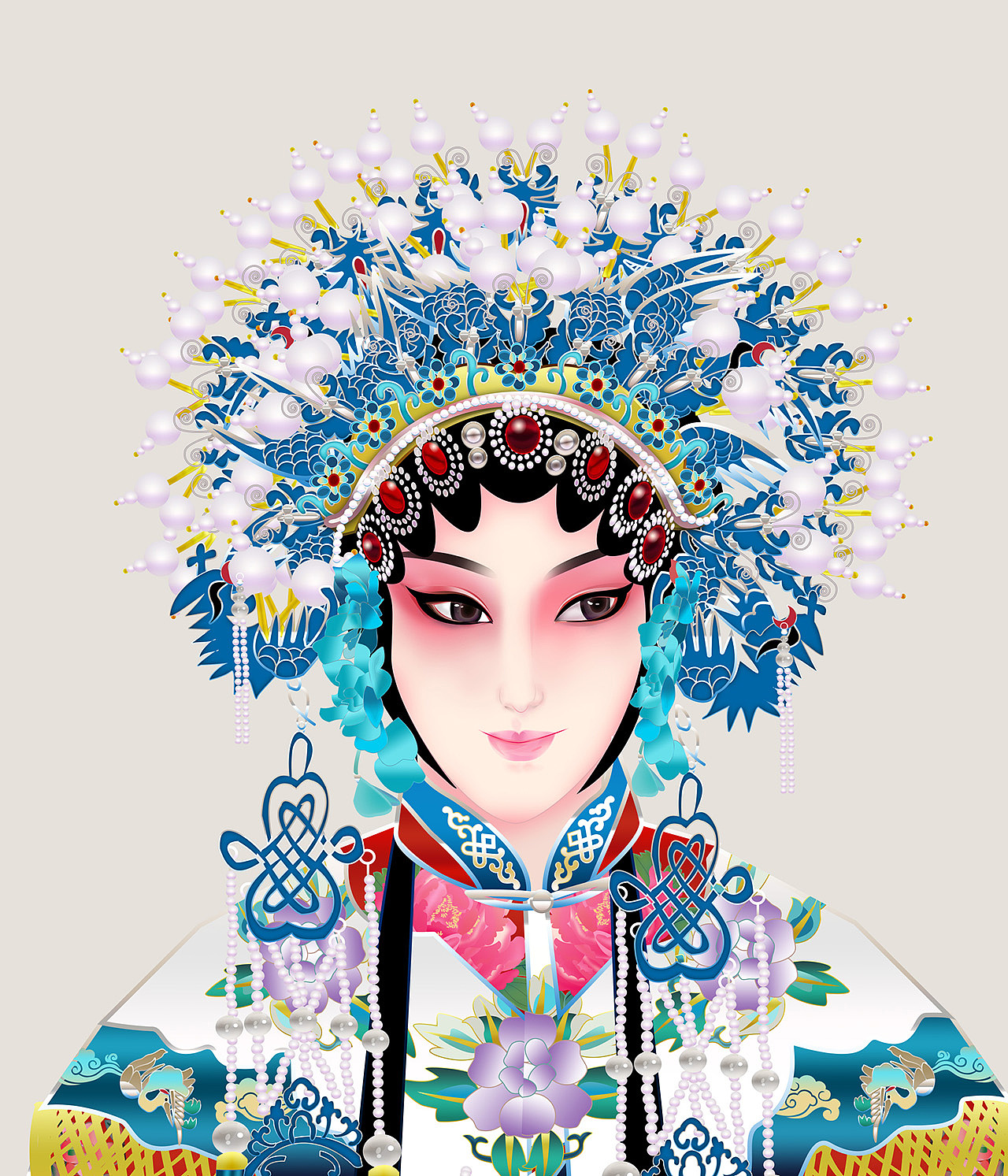 京剧《贵妃醉酒》矢量插画插图戏曲人物京剧手绘