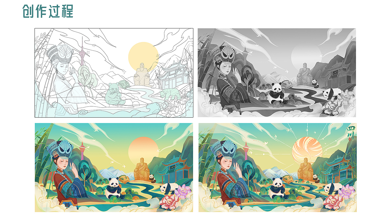 国潮城市插画之四川（图ZMzI0MzQxODQw） - 商业插画 - 站酷设计师Aling呀原创素材 - 站酷ZCOOL