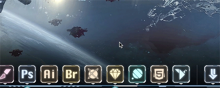 软件图标做了轨道滑行的效果