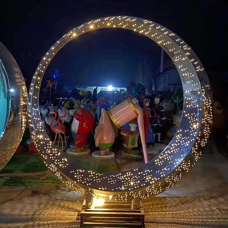 圆环雕塑 月亮雕塑 不锈钢厂家定制雕塑