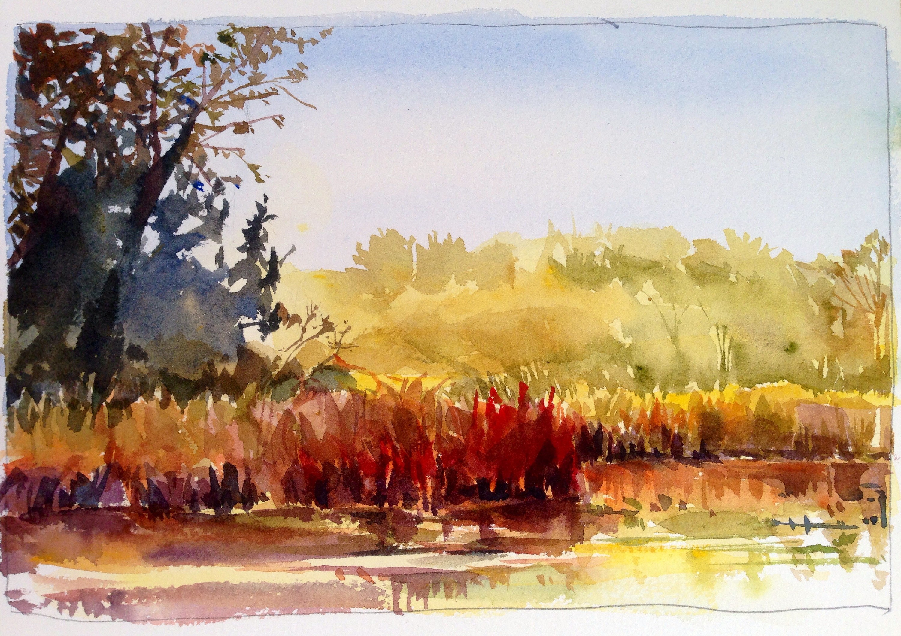 水彩插画全日班刘敬慈老师水彩风景作品