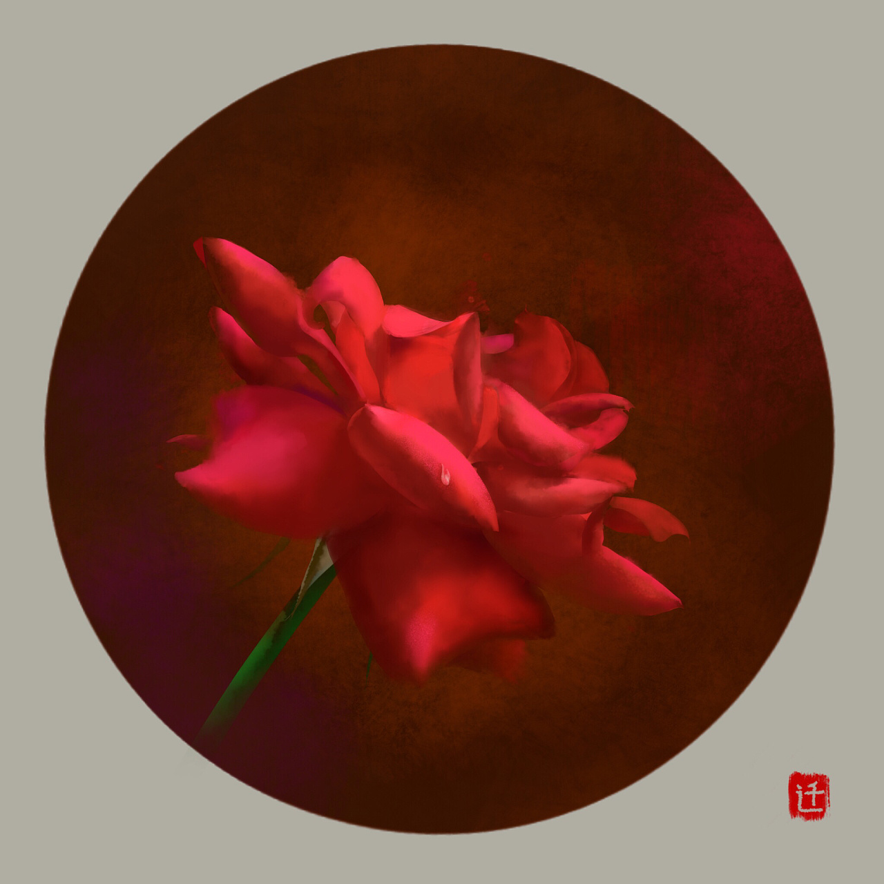 i pad厚涂~月季花|插画|创作习作|rick迁 - 原创作品 - 站酷 (zcool)