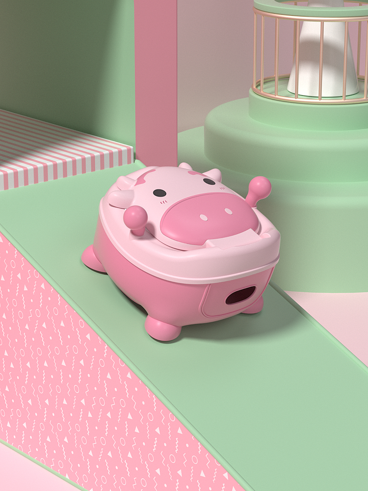 儿童坐便器 c4d渲染 母婴类产品