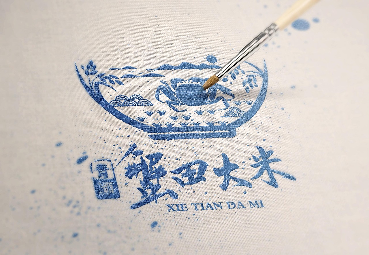 蟹田大米 标志设计  蟹田大米图形设计