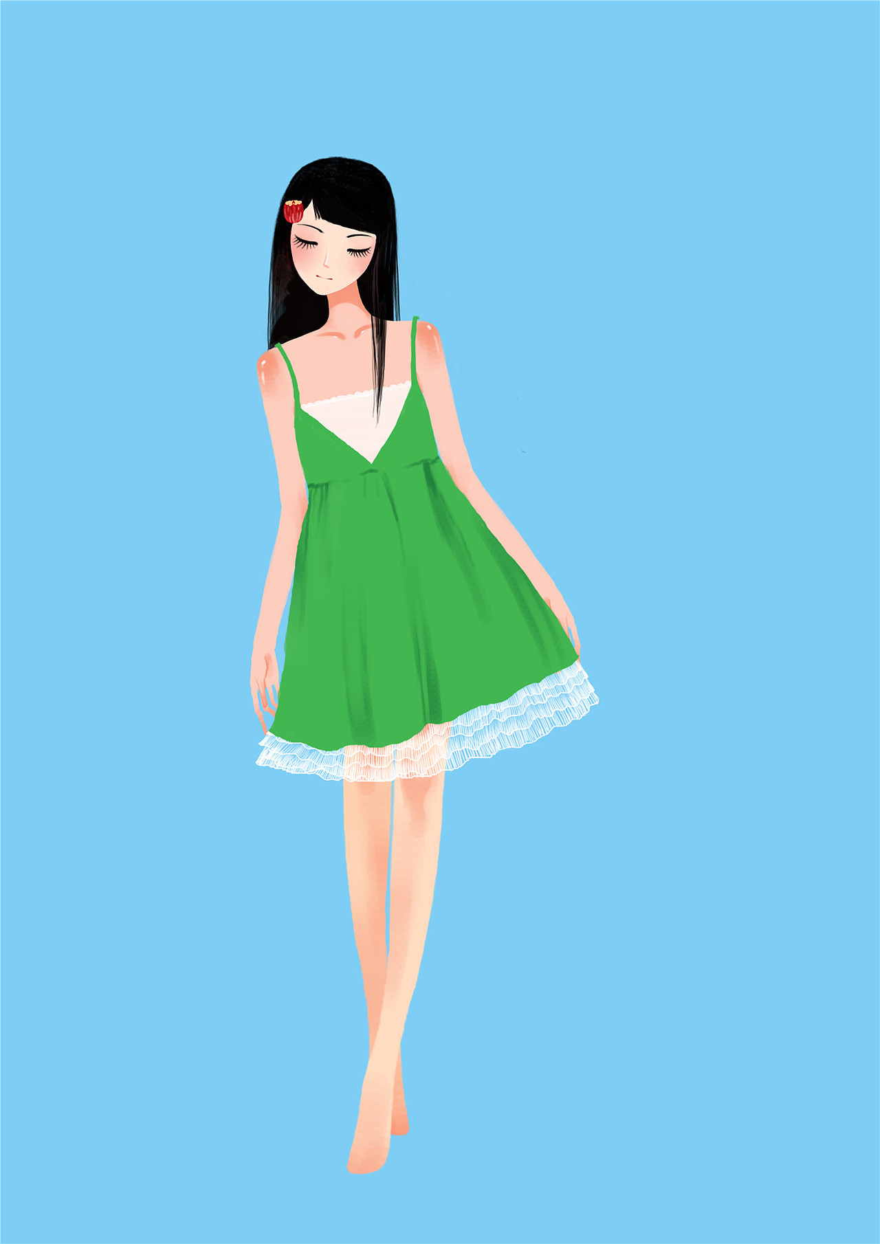 服饰人物插画（图ZMTA5MjUwNDQ4） - 商业插画 - 站酷设计师画儿晴天原创素材 - 站酷ZCOOL