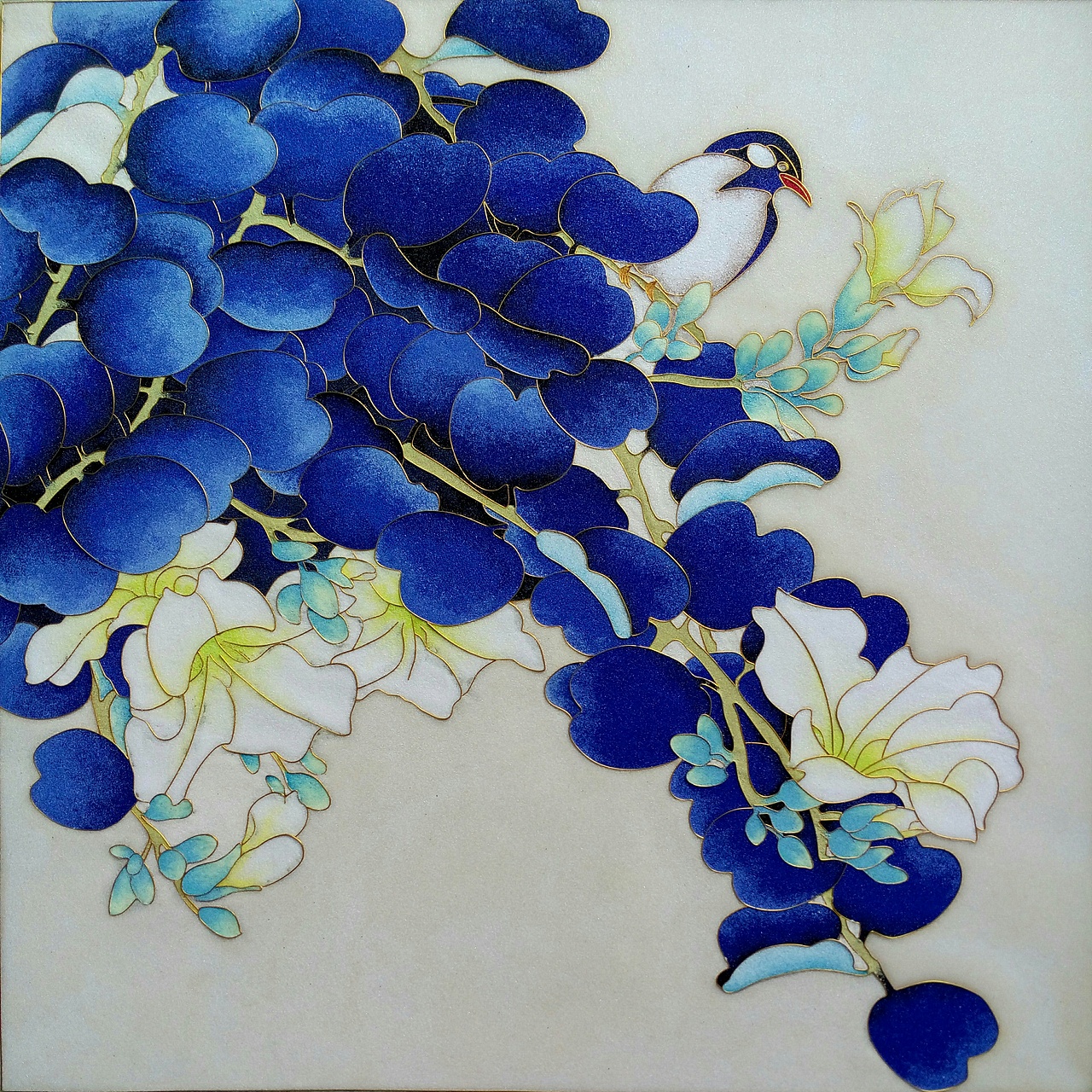 景泰蓝金丝沙画