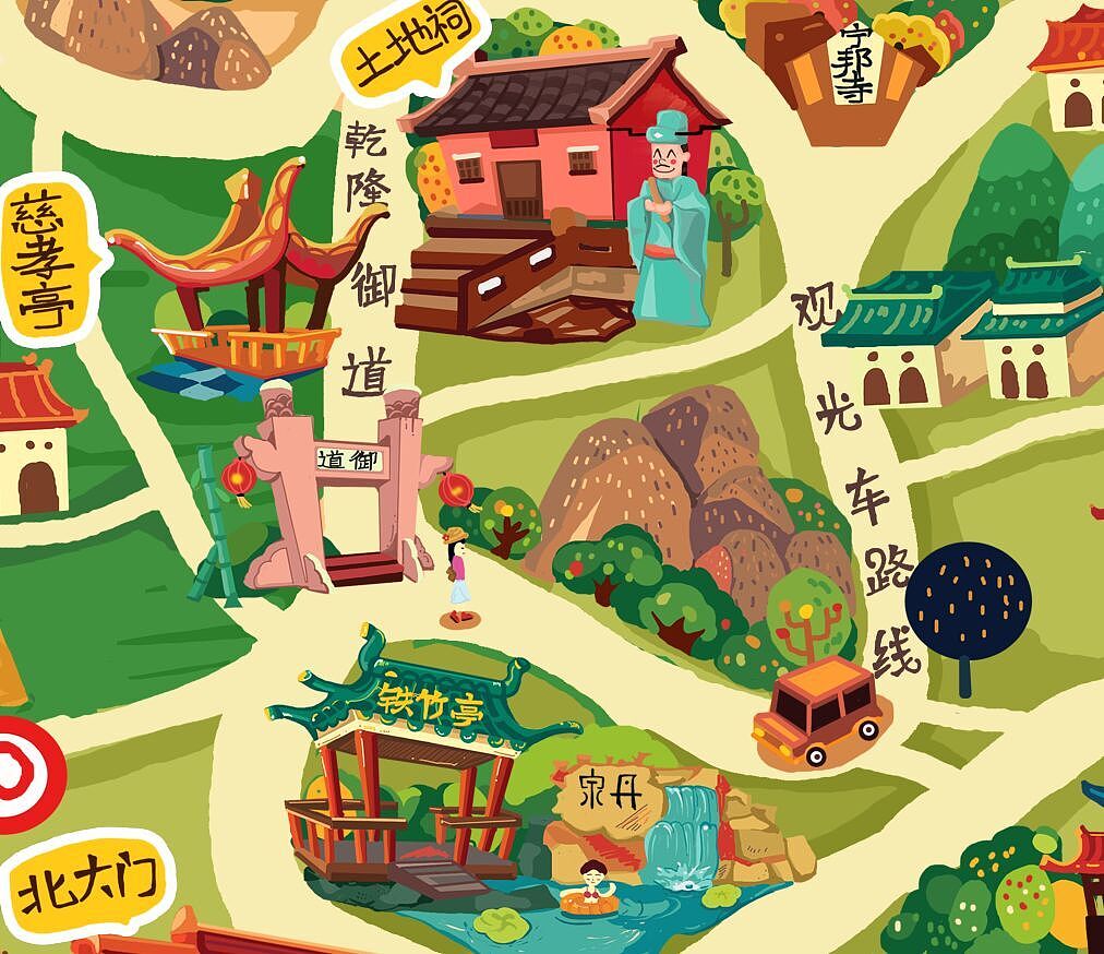 苏州穹窿山手绘地图 前前后后画了好久修改了好久 终于完成了 对我来