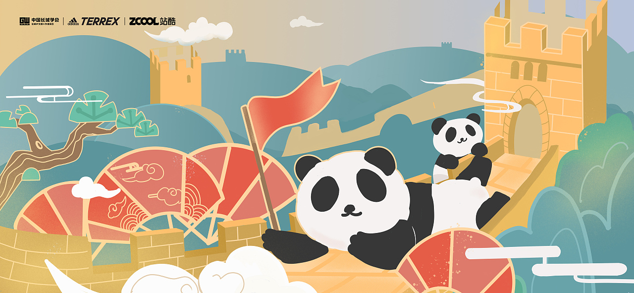 熊猫筑长城,延绵中国梦
