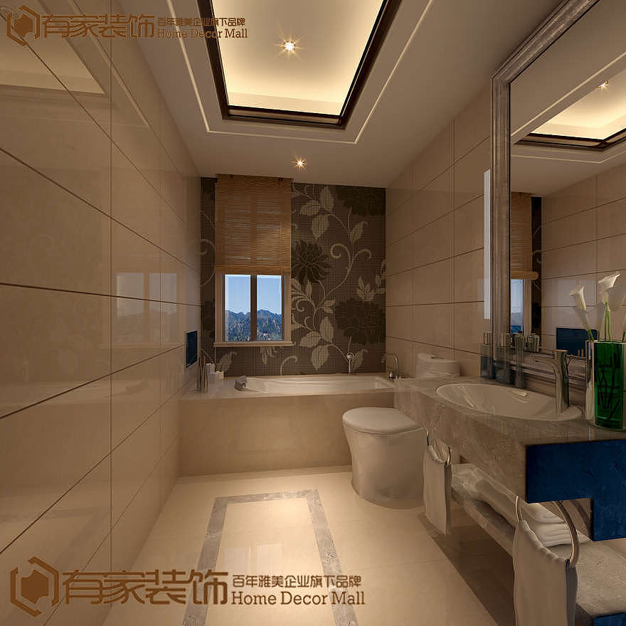 厦门古龙御园185平多居户型中式装修设计效果图