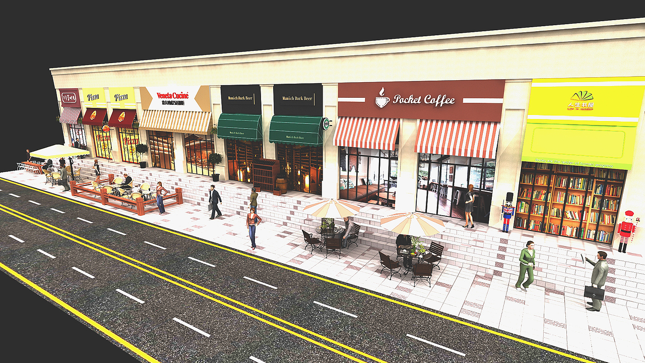 一些商业街的打造（图ZMTc3MjE5OTky） - 场景 - 站酷设计师YuYa哑原创素材 - 站酷ZCOOL