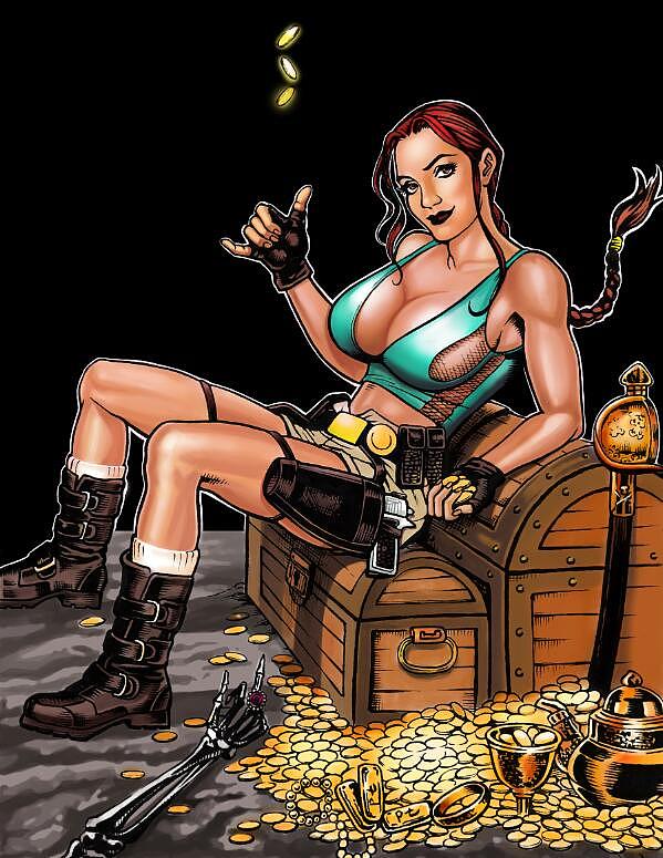 插画古墓丽影劳拉