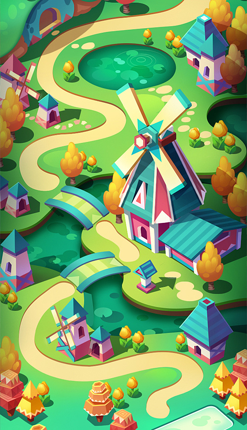 q版游戏地图场景(三)|插画|游戏原画|六翼喀啦 - 原创作品 - 站酷