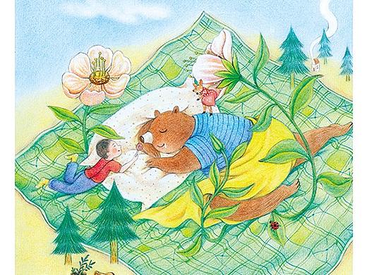 孔雀绿童画