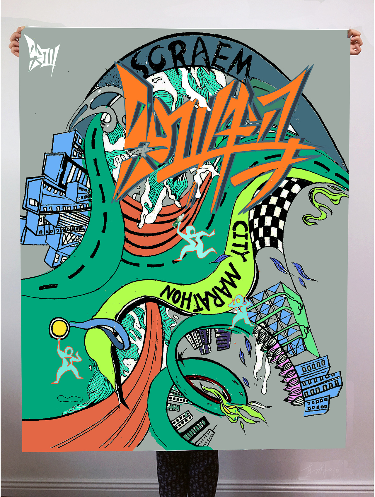 尖叫半程马拉松|插画|艺术插画|小白鸟人 - 原创作品 - 站酷 (zcool)