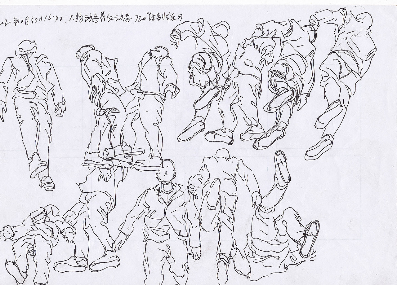 720人偶动作透视线条练习（图ZMjQwOTI0Mzgw） - 创作习作 - 站酷设计师田红心原创素材 - 站酷ZCOOL