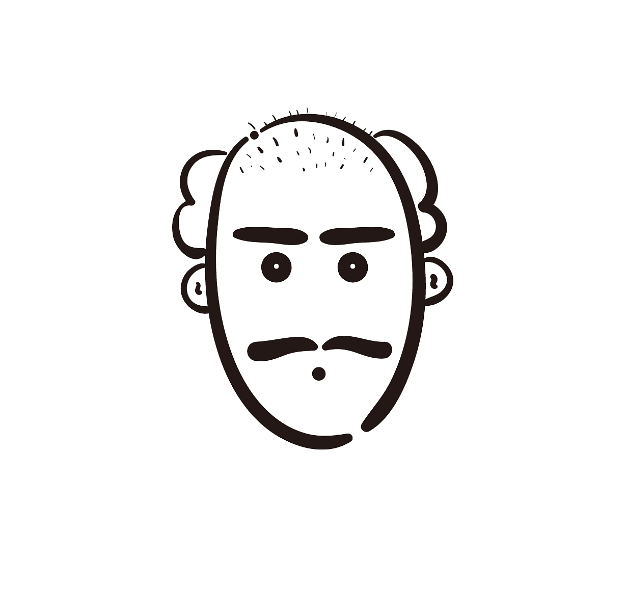 线条风人物头像