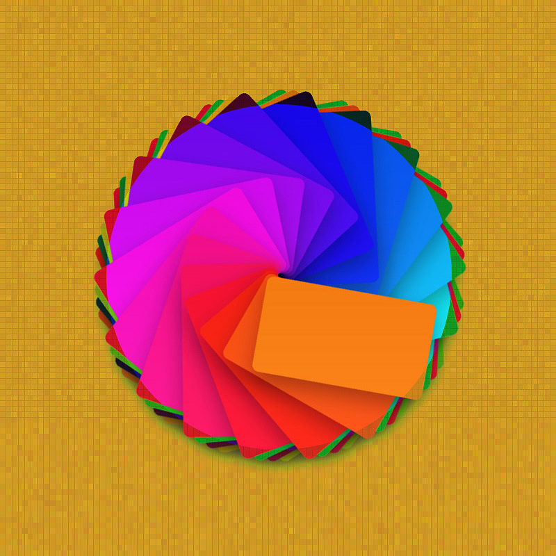 8.9.两个小技巧。1.背景是晶体背景。用到的是,充填-添加杂色-像素化-之后添加饱和度降低10左右的细线。 用到的是盖印图层。 2.中间的是渐变颜色,用到的是动作。 就是创建一个旋转角度,并且饱和度降低12的动作,不断重复。