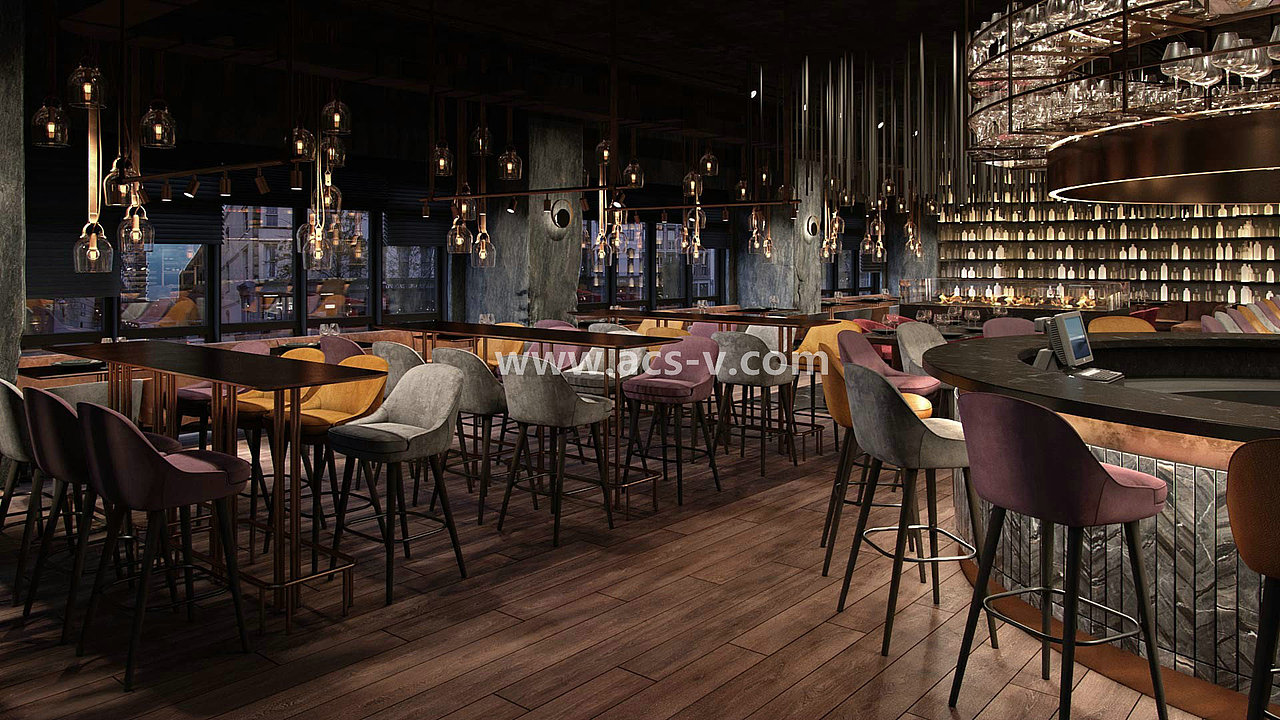 重金属酒吧工业风的R&R原石滩音乐餐吧设计