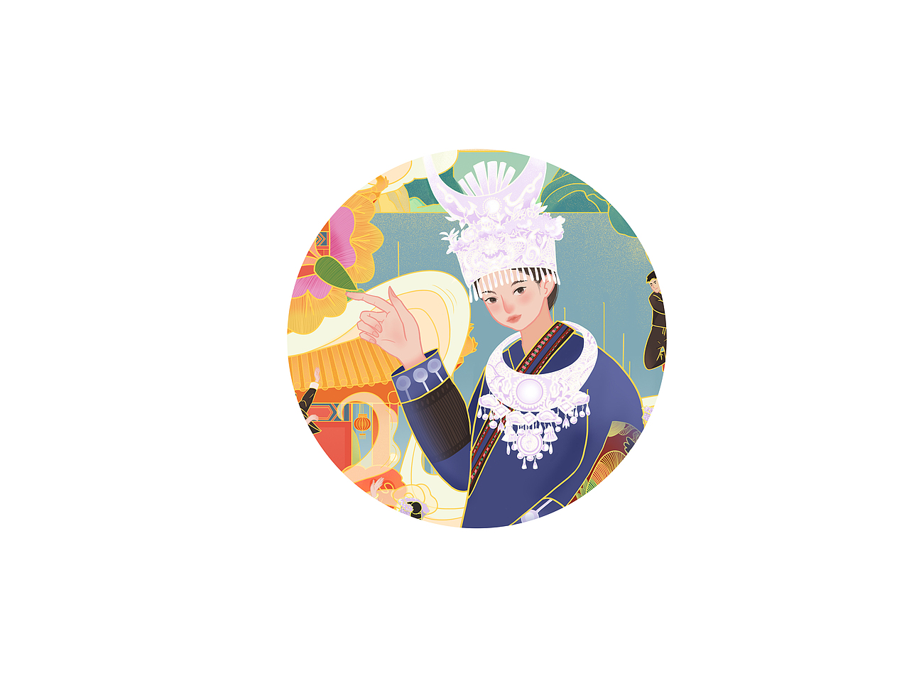 国潮插画-印象贵州（图ZMjg5NDEzMjU2） - 商业插画 - 站酷设计师一团羊羊原创素材 - 站酷ZCOOL