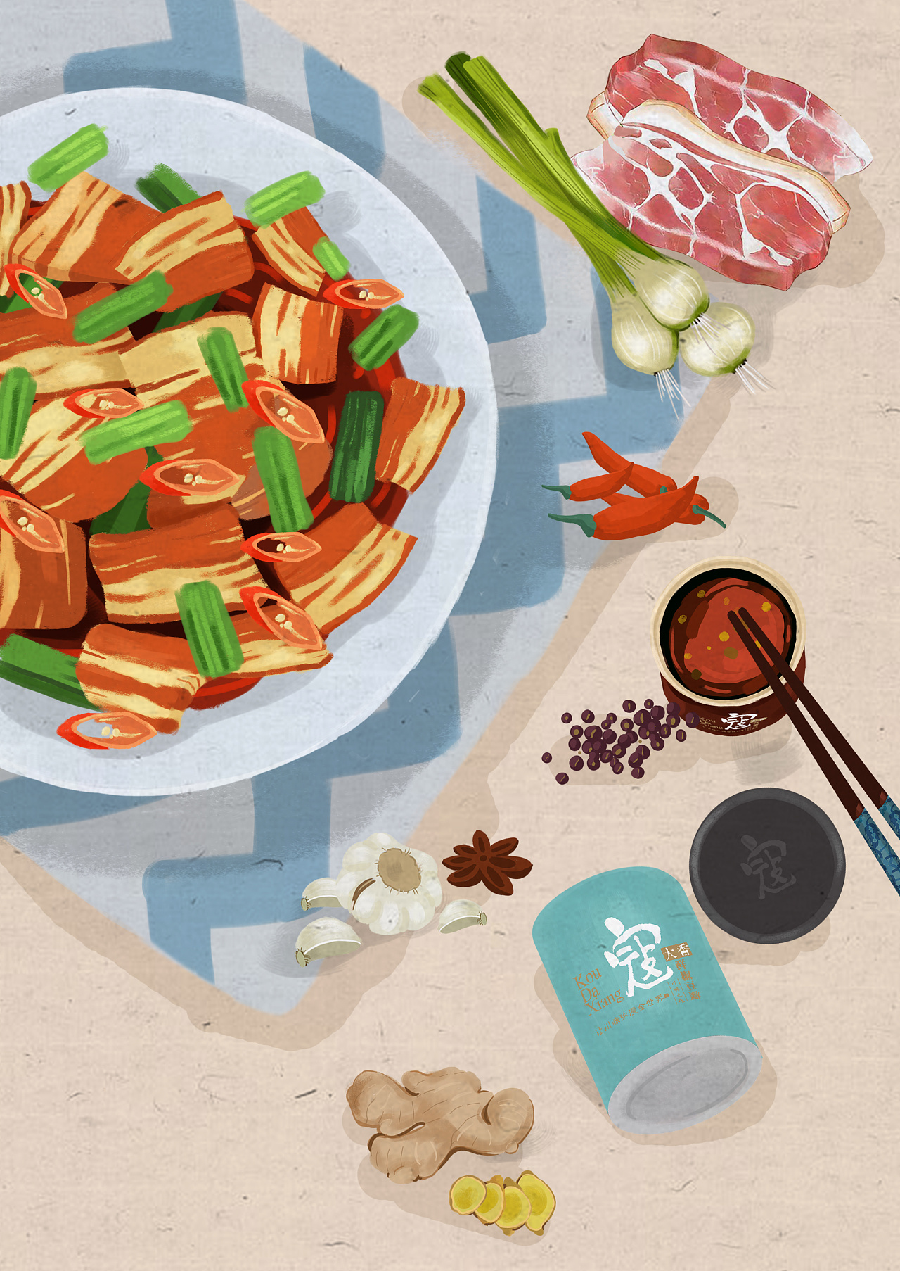 HAND-PAINTED: Sichuan Cuisine 川菜 chuān cài : chinesefood